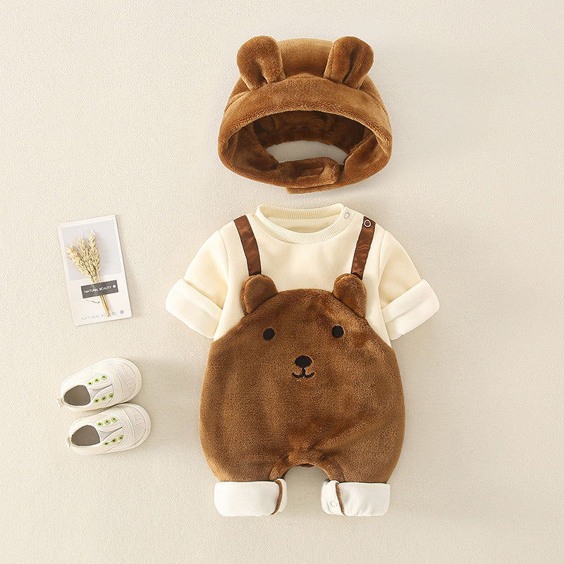 Fleece Jumpsuit Cute Warm Romper