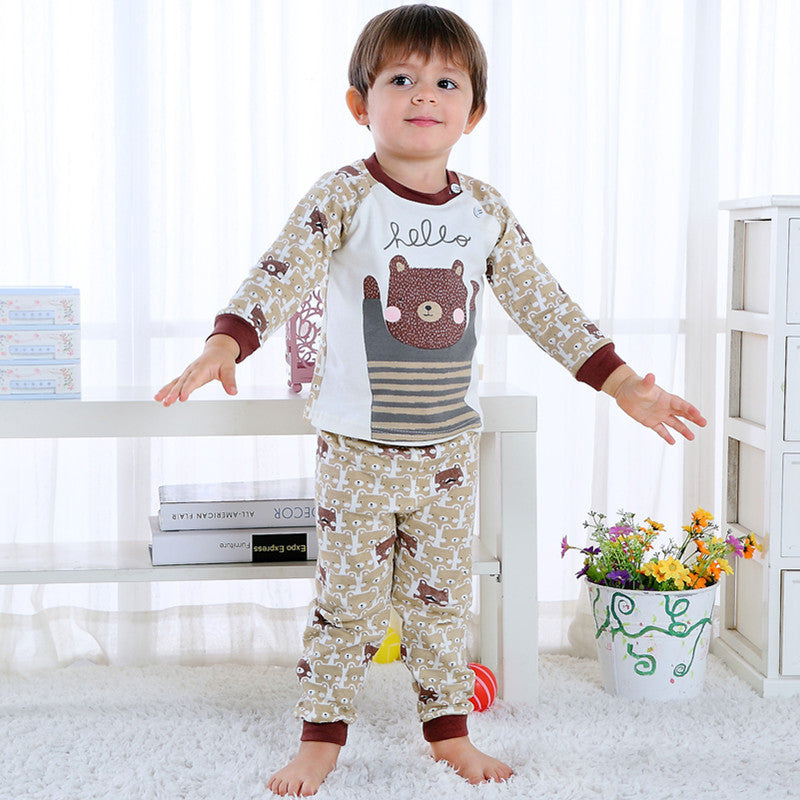 Children’s Home Wear Long Sleeve Baby Thermal Pajamas Baby Underwear Set Kids