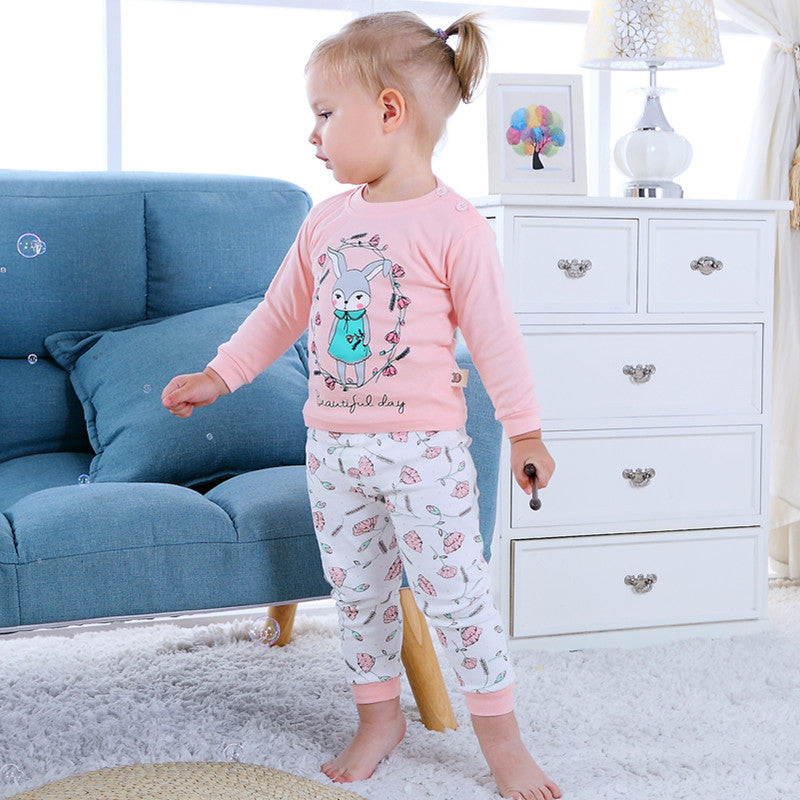 Children’s Home Wear Long Sleeve Baby Thermal Pajamas Baby Underwear Set Kids