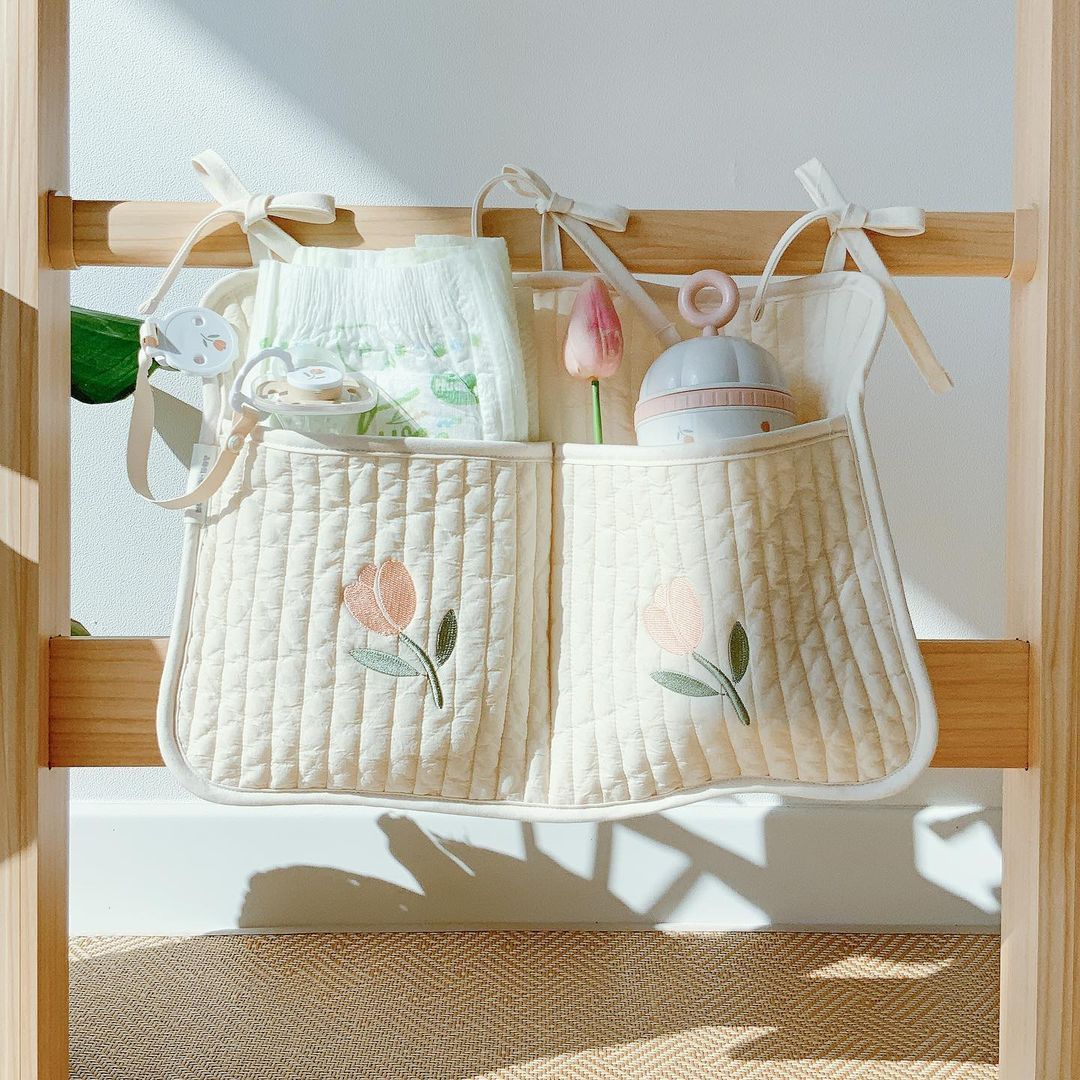 Hanging Crib Organizer – Diapers, Bottles & Toys