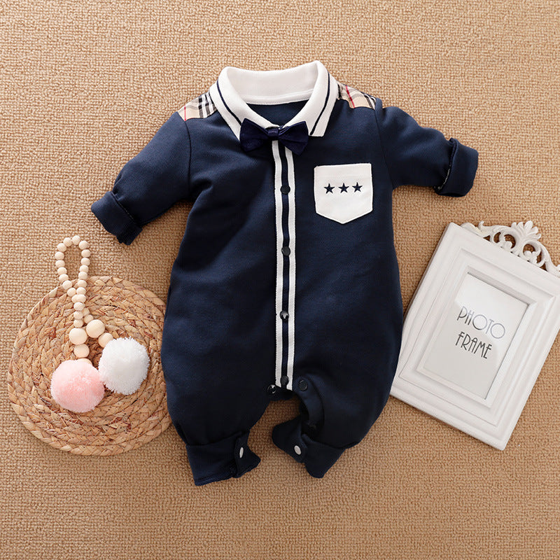 Baby Boy Gentleman Romper | Formal Long Sleeve Suit for Special Occasions