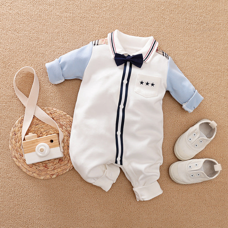 Baby Boy Gentleman Romper | Formal Long Sleeve Suit for Special Occasions