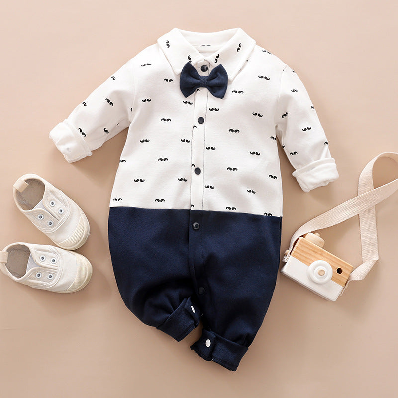 Baby Boy Gentleman Romper | Formal Long Sleeve Suit for Special Occasions