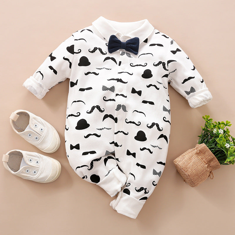 Baby Boy Gentleman Romper | Formal Long Sleeve Suit for Special Occasions