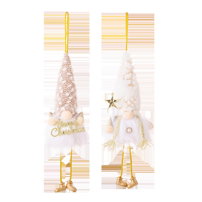 Christmas Decorations Sequins Plush Bonnet Pendant For The Elderly