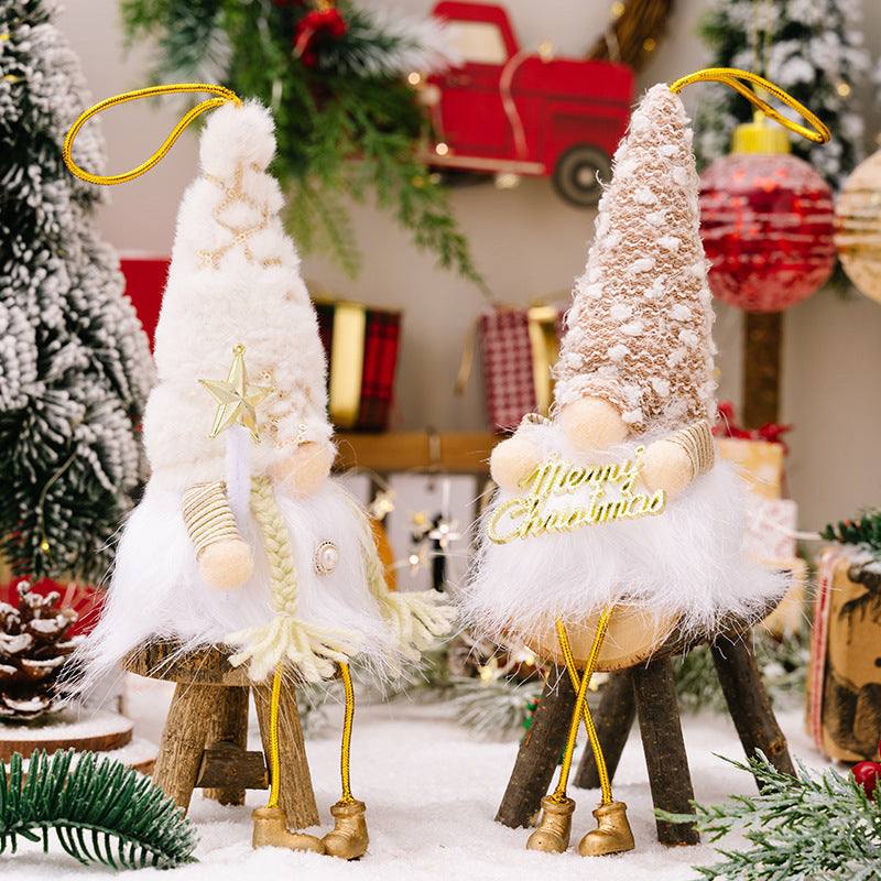 Christmas Decorations Sequins Plush Bonnet Pendant For The Elderly