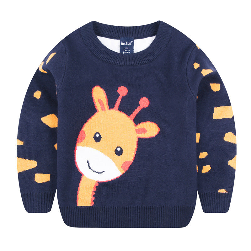 Giraffe Knit Sweater – Fun Cartoon Style