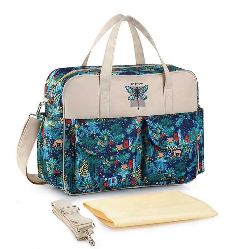Tropical Print Diaper Bag – Lightweight & Spacious