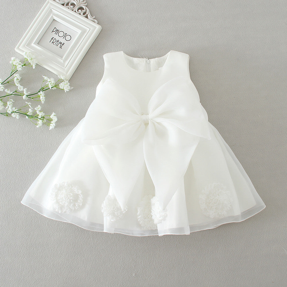 White Bloom Baby Girl Party Dress