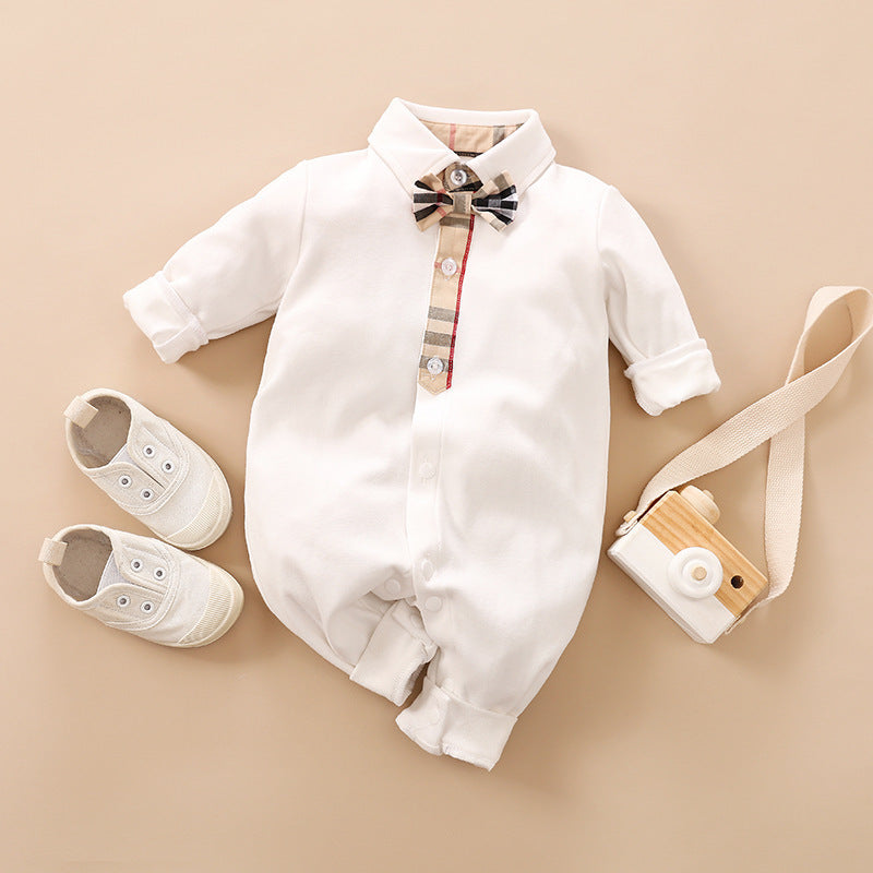 Baby Boy Gentleman Romper | Formal Long Sleeve Suit for Special Occasions