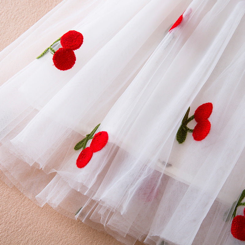 Cherry Princess Tulle Dress with Butterfly Wings