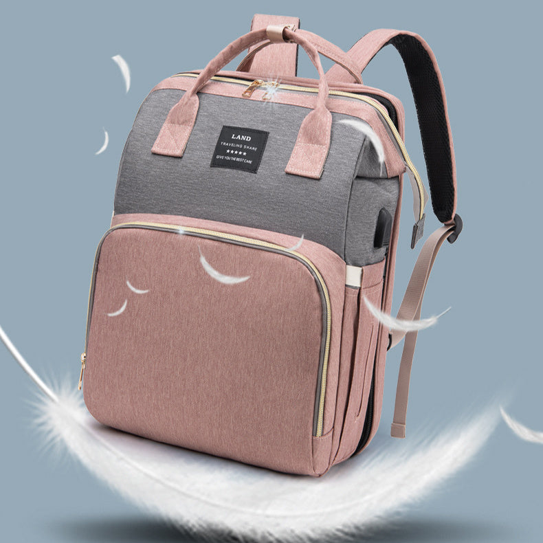 Large Capacity Insulated Diaper Backpack Crib