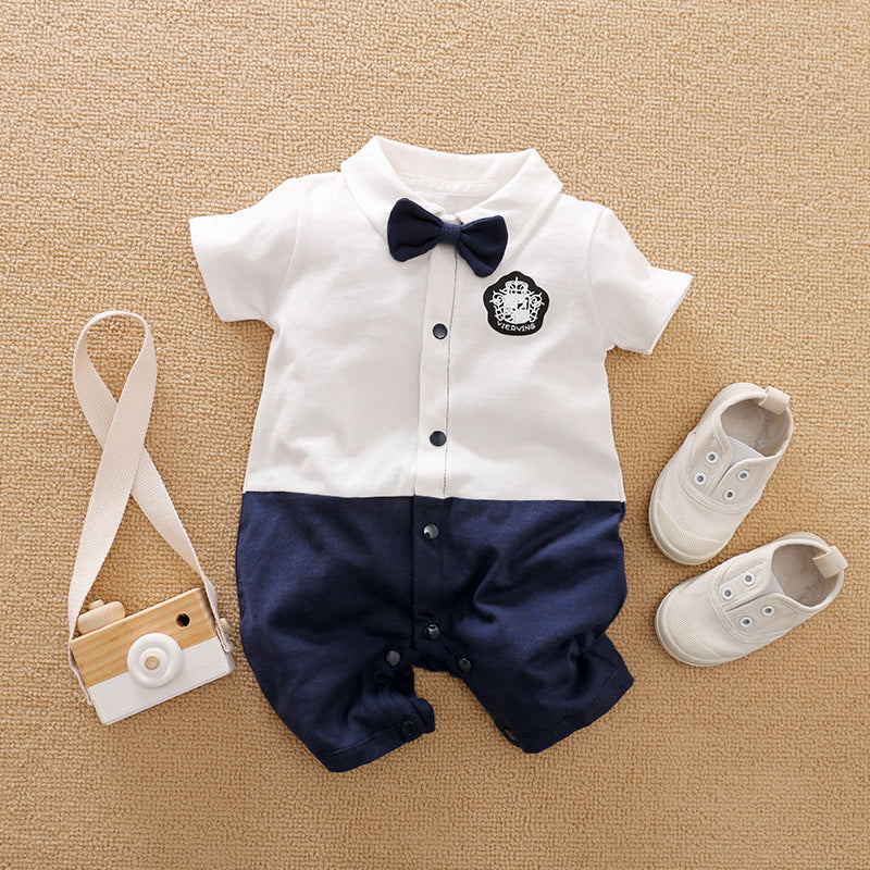 Baby Boy Gentleman Romper | Formal Long Sleeve Suit for Special Occasions