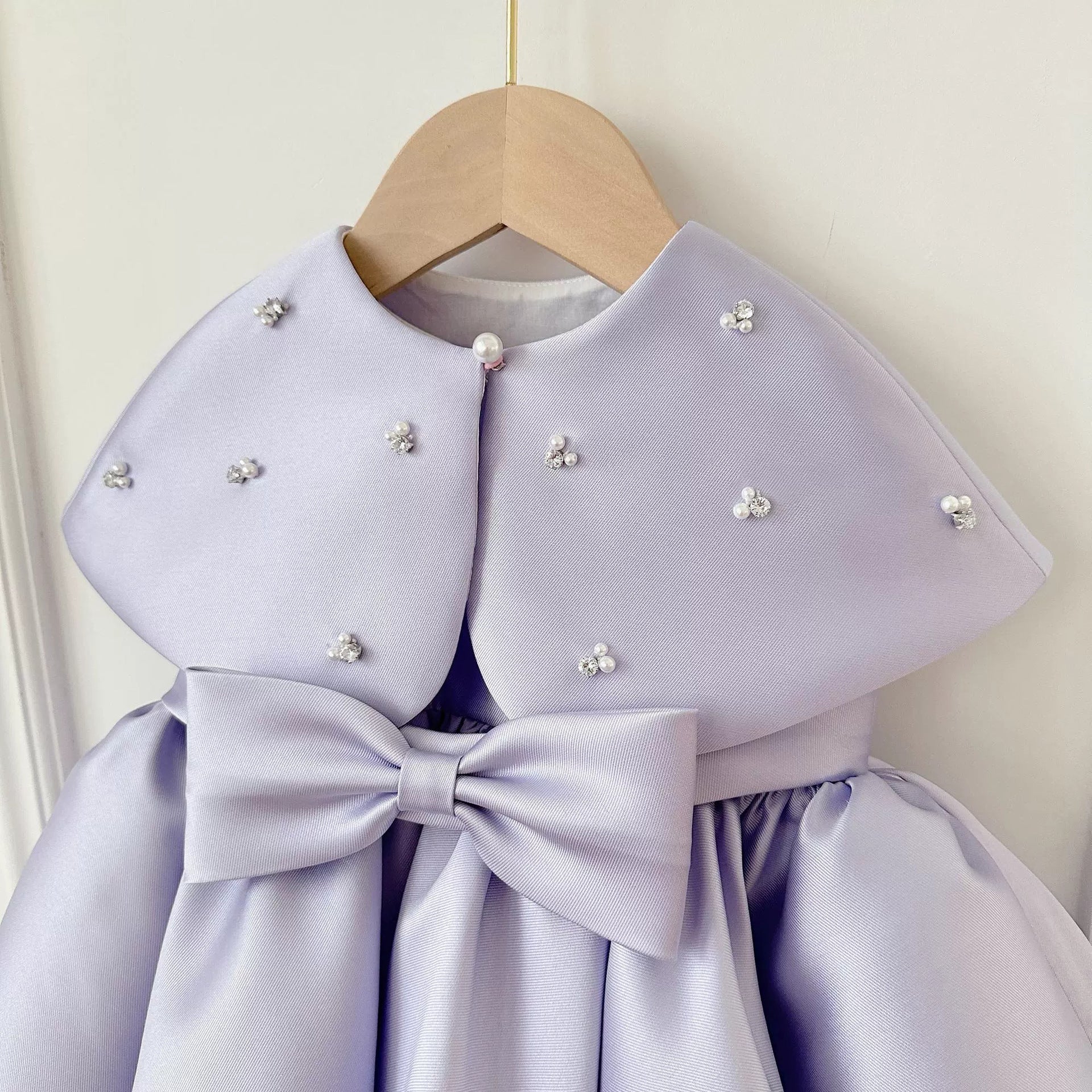 Fashion Satin Purple Girls Dress