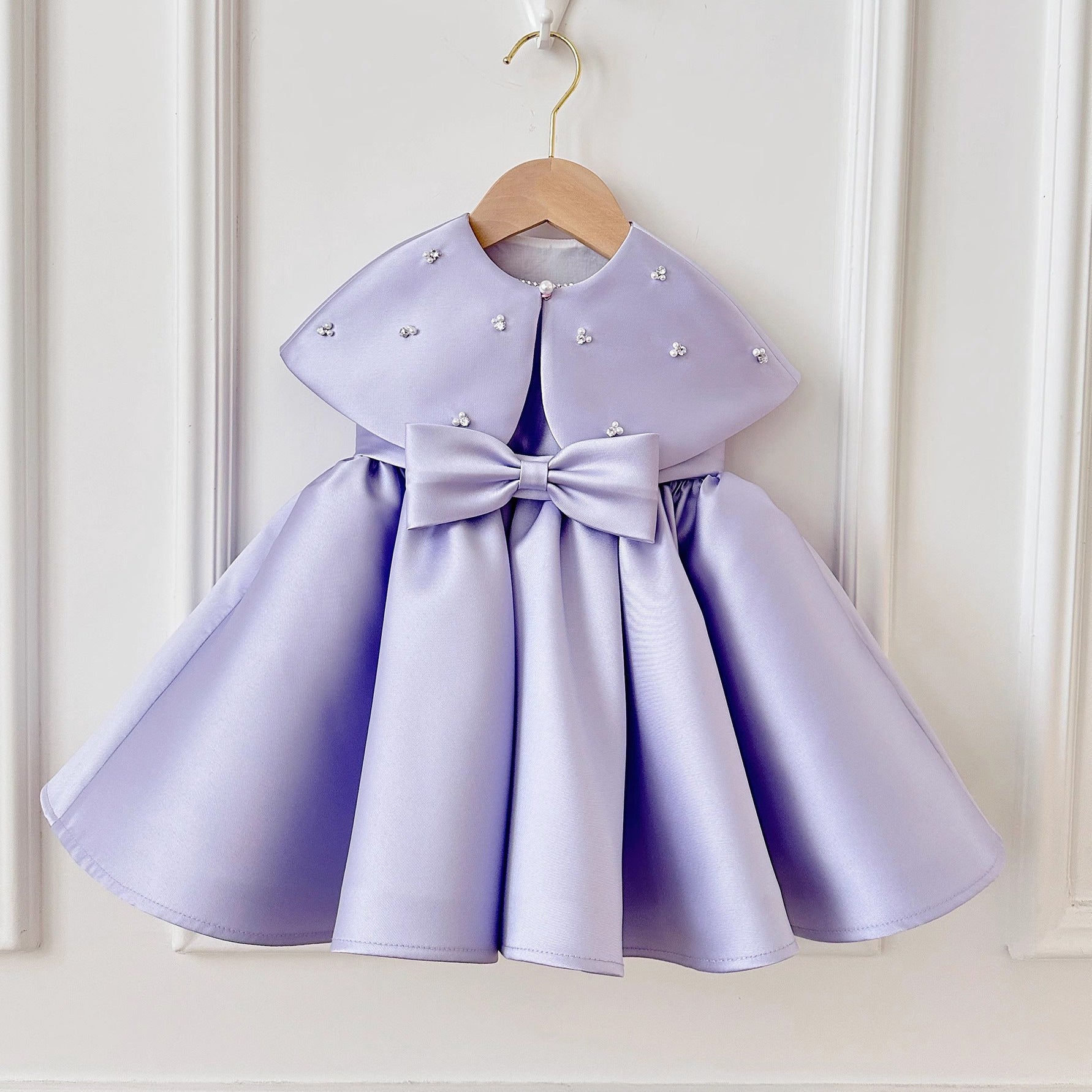 Fashion Satin Purple Girls Dress