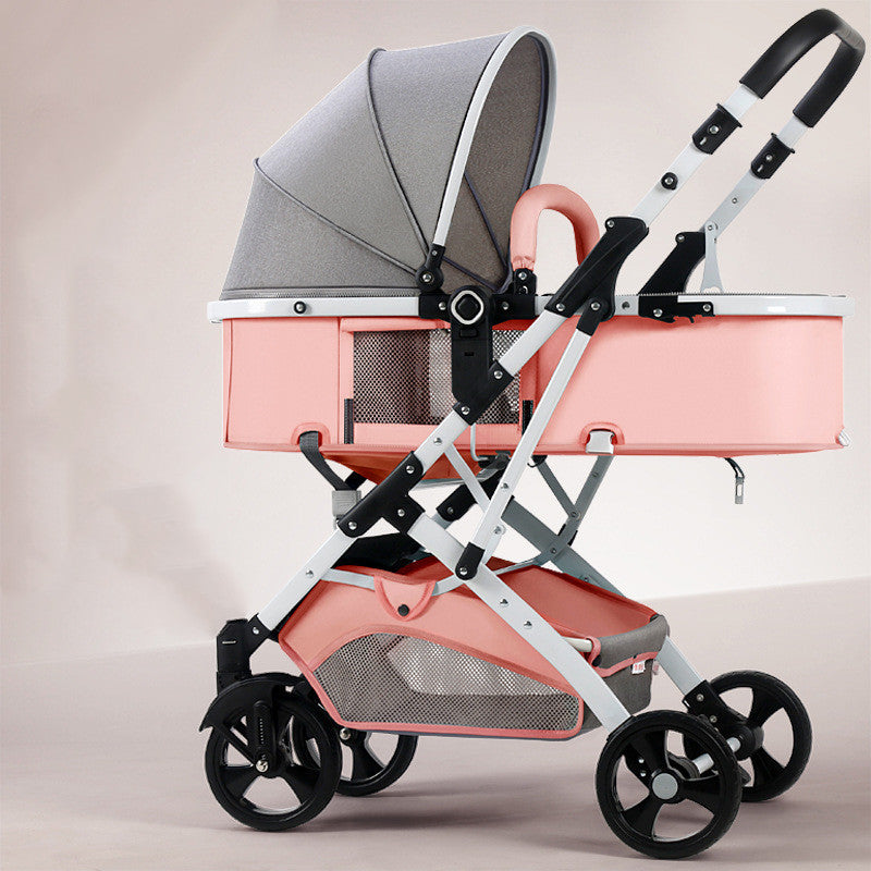 Two-Way Folding Baby Stroller with Shock Absorption