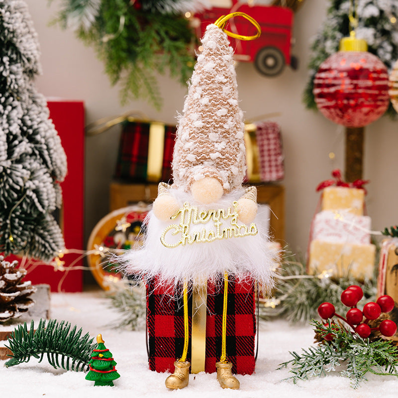 Christmas Decorations Sequins Plush Bonnet Pendant For The Elderly