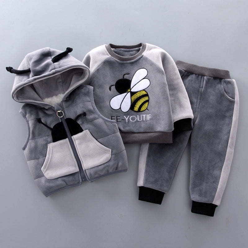 Cozy Bee 3-Piece Baby Fleece Outfit