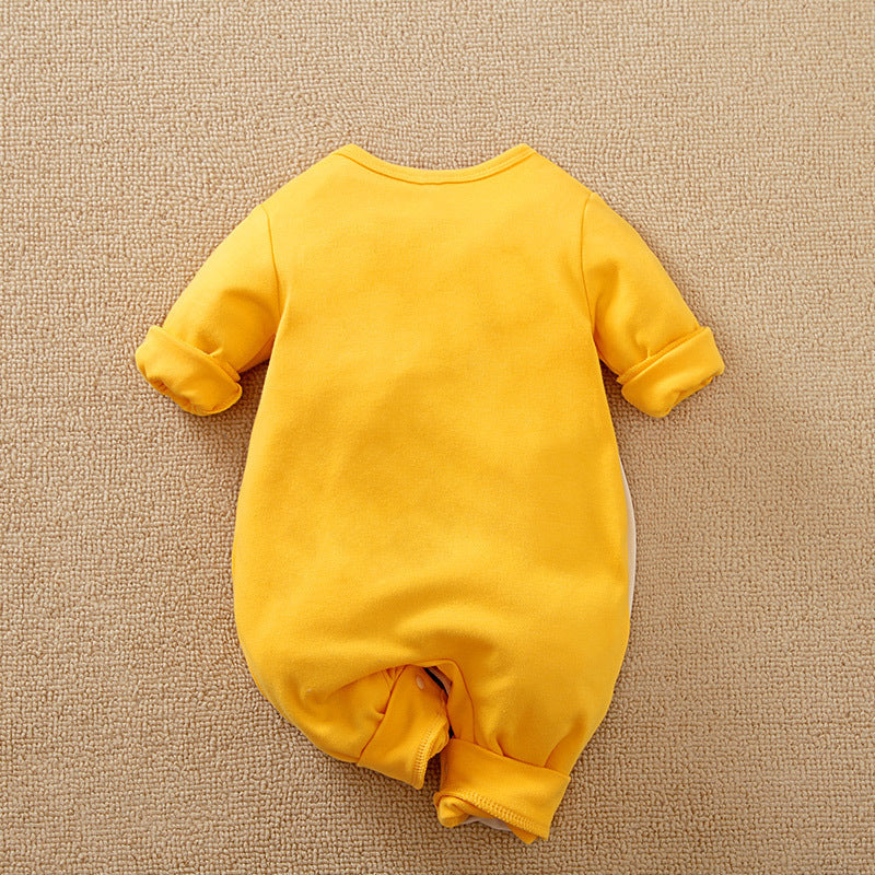 Lion Face Baby Romper – Soft Cotton Long Sleeve Jumpsuit