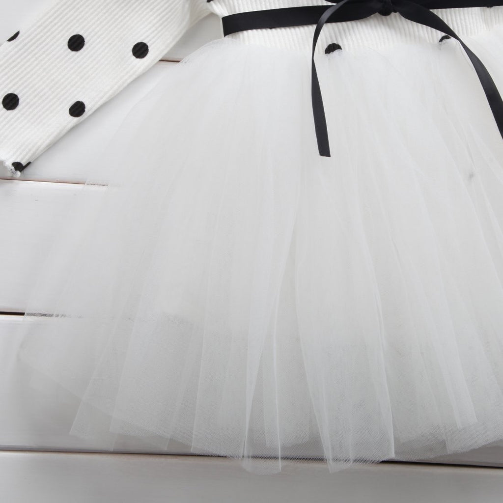 Girls' Spring Winter Long Sleeve Tutu Lace Dress