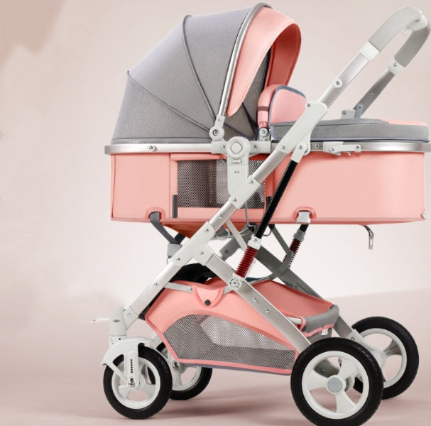 Two-Way Folding Baby Stroller with Shock Absorption