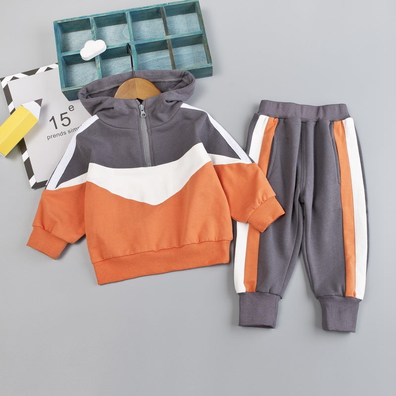 Color Block Toddler Tracksuit – Hoodie & Jogger Set