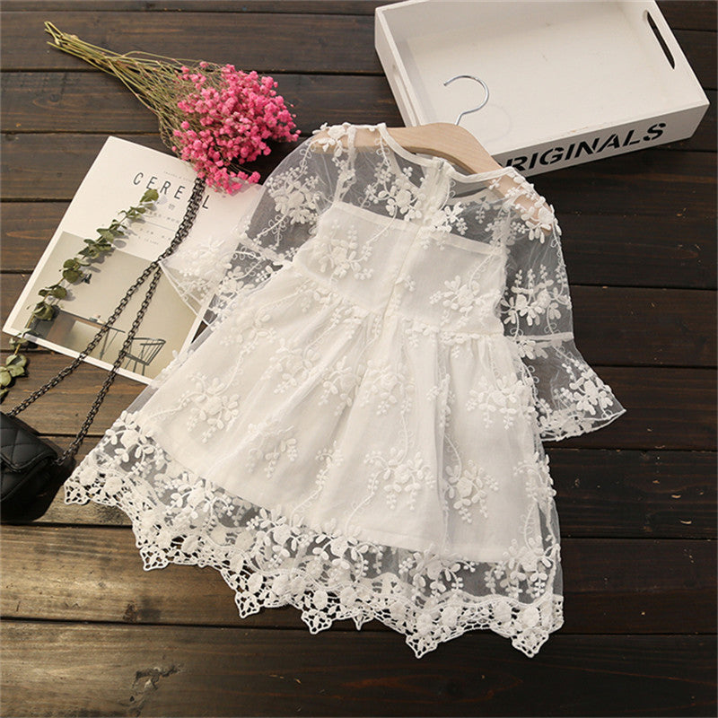 Baby Girl Party Dress | Embroidered Tulle Lace Dress