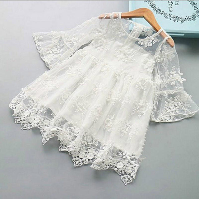 Baby Girl Party Dress | Embroidered Tulle Lace Dress