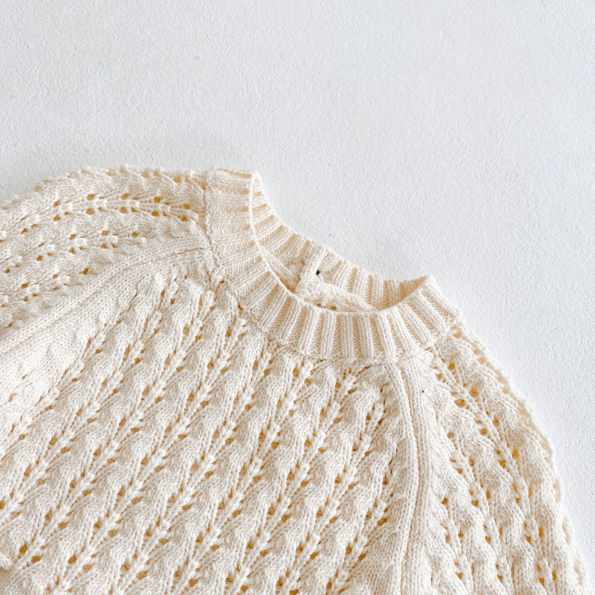 Knitted Baby Girl Romper - Long Sleeve, Soft Cotton