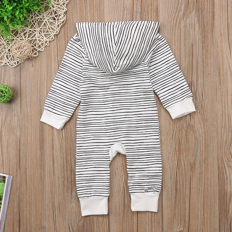 Boys And Girls Striped Single-Breasted One-Piece Baby Romper