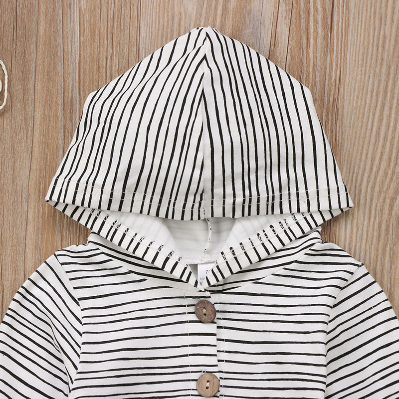 Boys And Girls Striped Single-Breasted One-Piece Baby Romper
