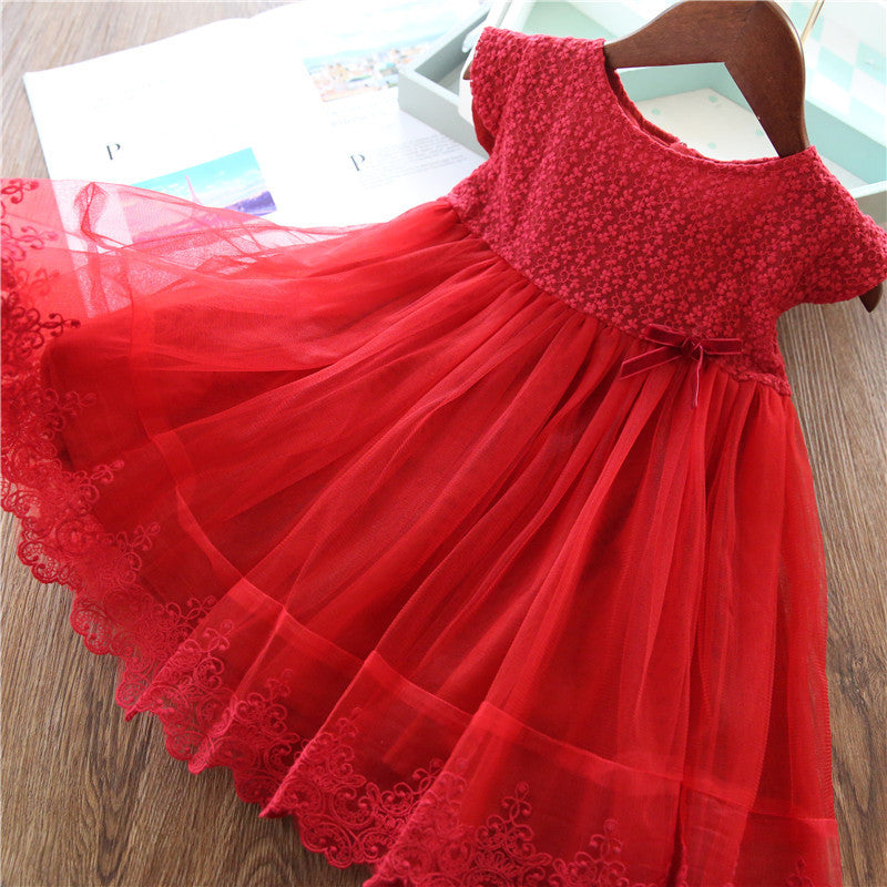 Baby Girl Lace Summer Dress with Tassel Trim