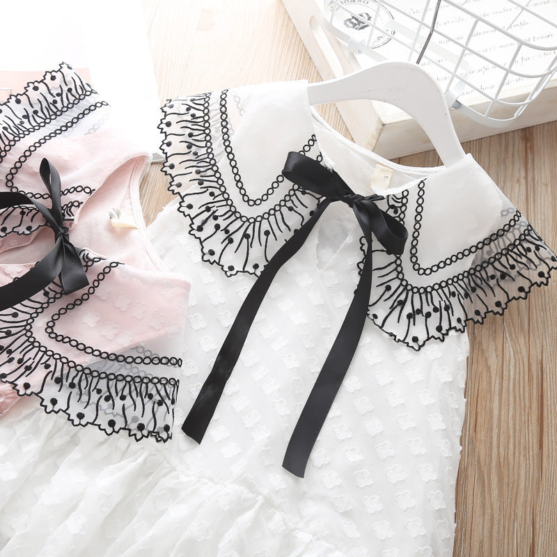 Baby Girl Lace Summer Dress with Tassel Trim