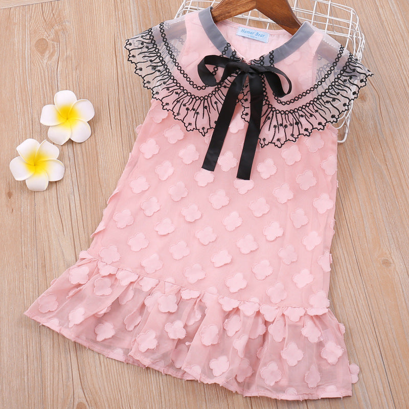 Baby Girl Lace Summer Dress with Tassel Trim