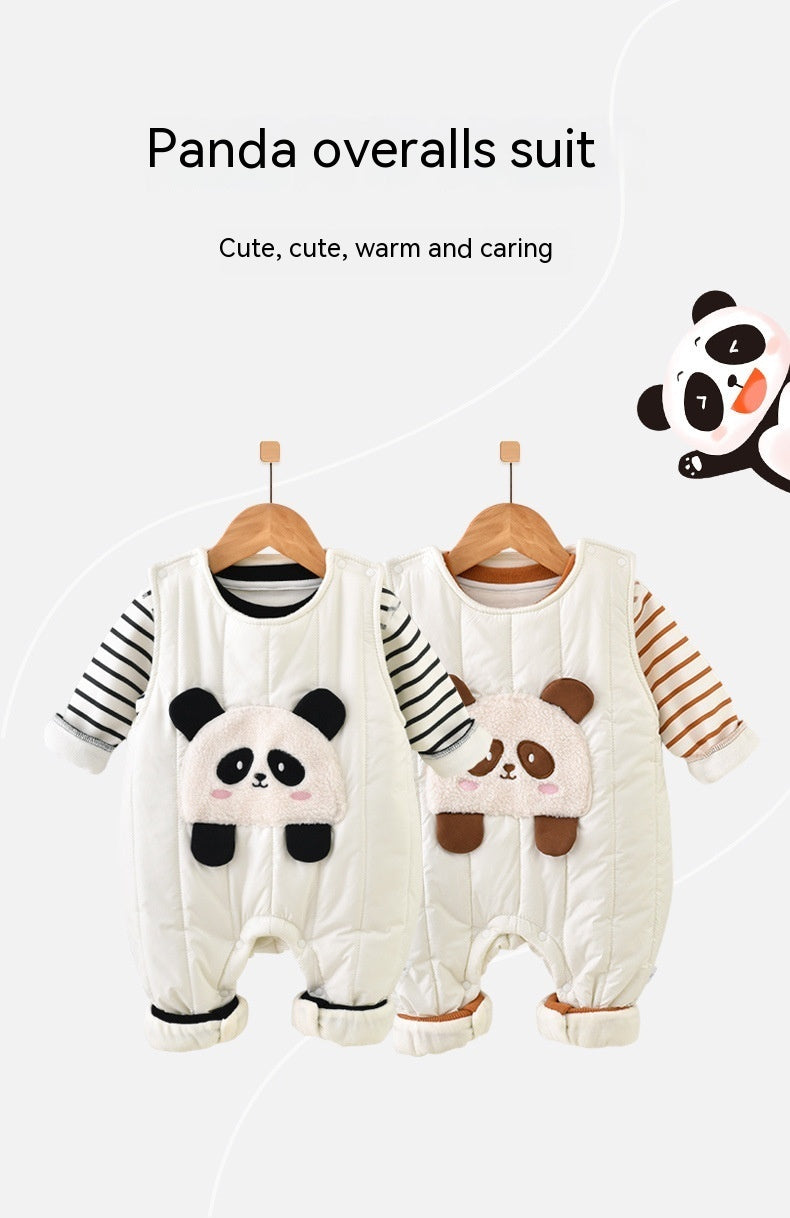 Baby Panda Overalls Suit