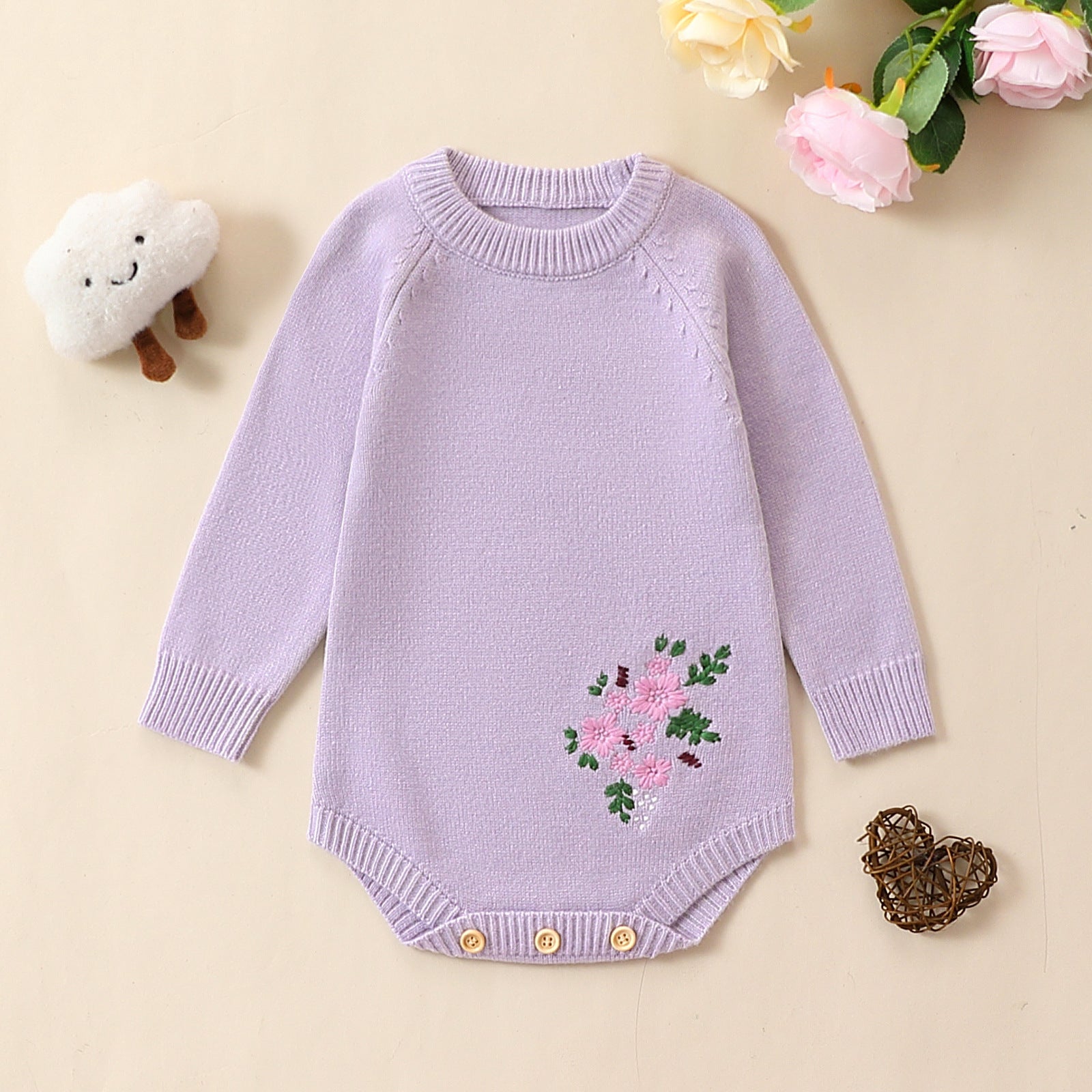 Baby Girl Lavender Knit Dress | Fall Winter Collection