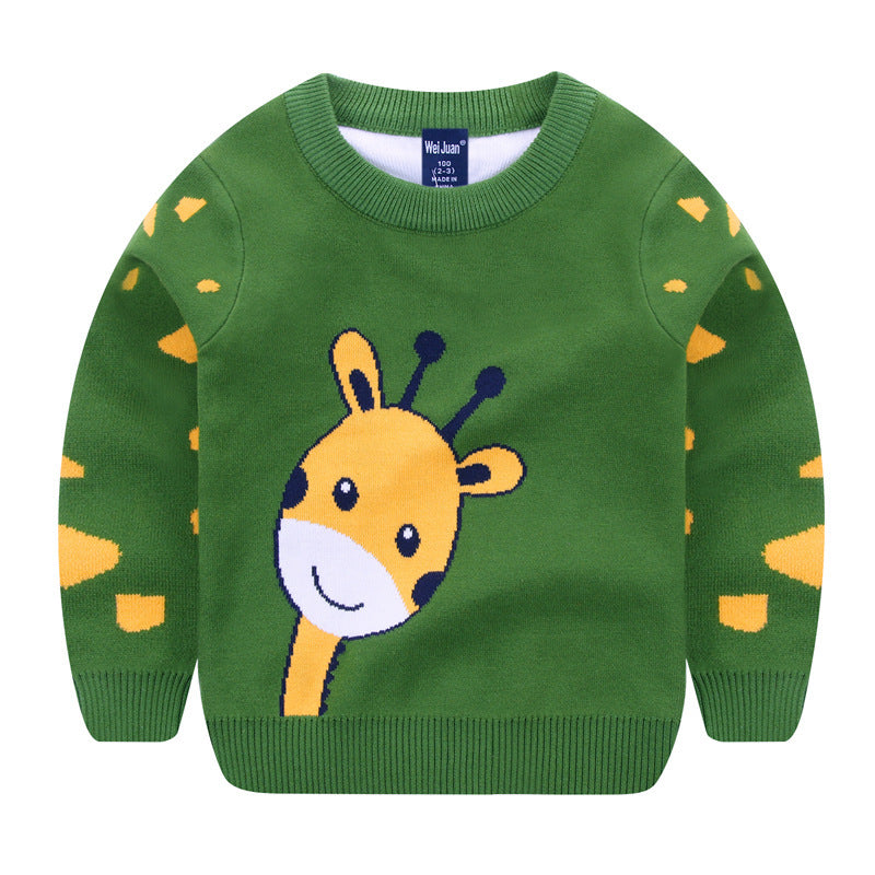 Giraffe Knit Sweater – Fun Cartoon Style