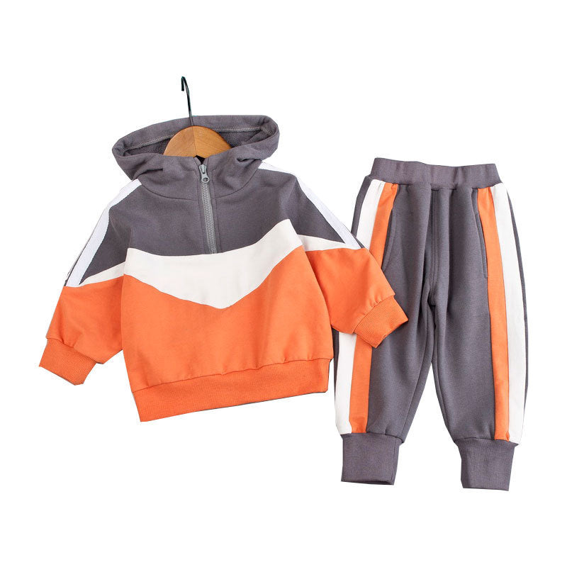 Color Block Toddler Tracksuit – Hoodie & Jogger Set