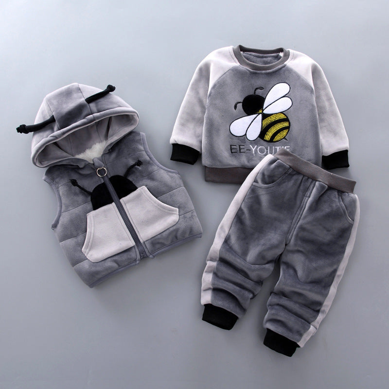 Cozy Bee 3-Piece Baby Fleece Outfit