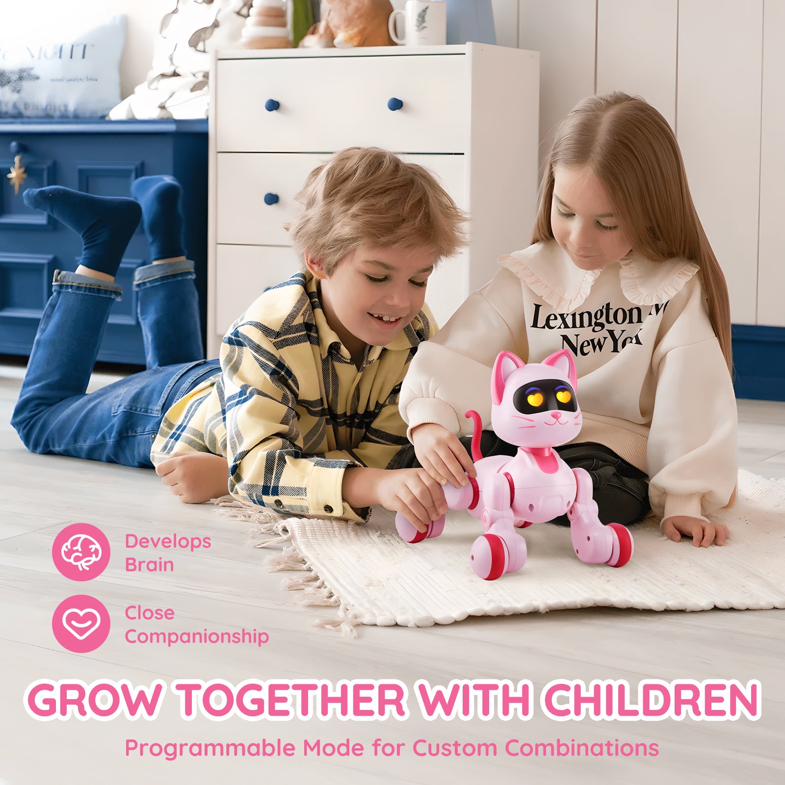 VEVOR RC Robot Cat Toy For Kid Talking Dancing Touch Remote Control Programmable