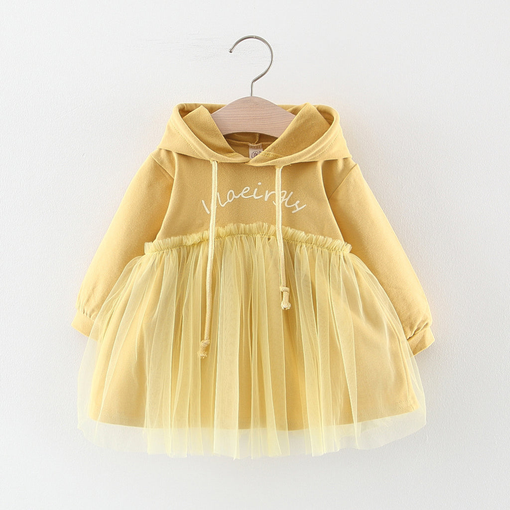Baby Girl Hoodie Dress with Tulle Skirt