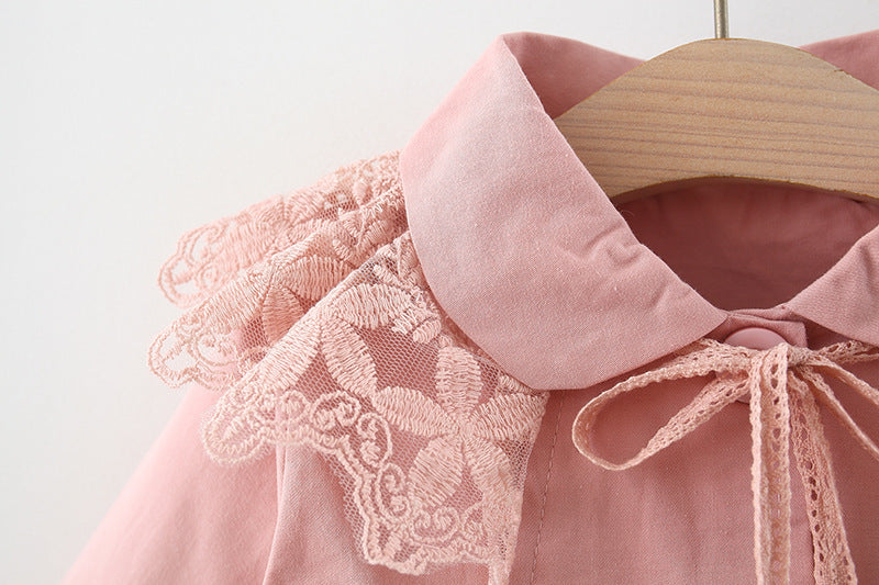 Girls’ Lace Bow Spring & Autumn Coat - Outerwear