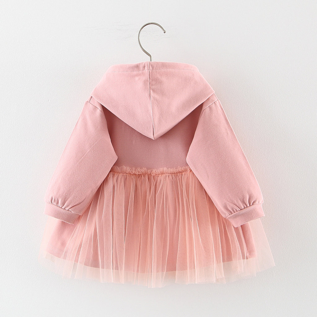 Baby Girl Hoodie Dress with Tulle Skirt