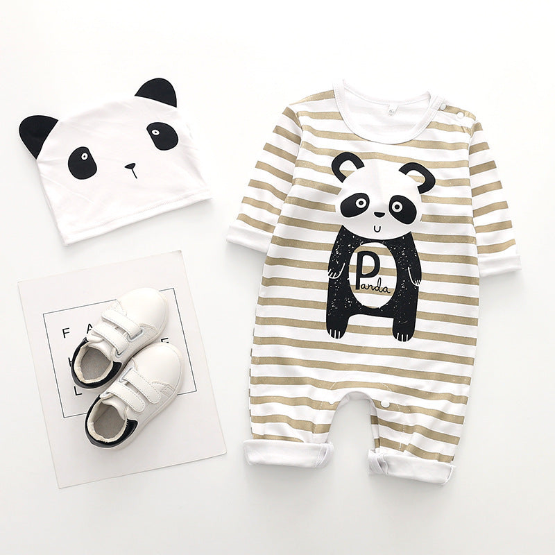 Cartoon long-sleeved cotton romper