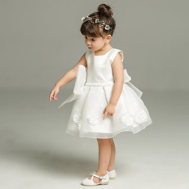 White Bloom Baby Girl Party Dress