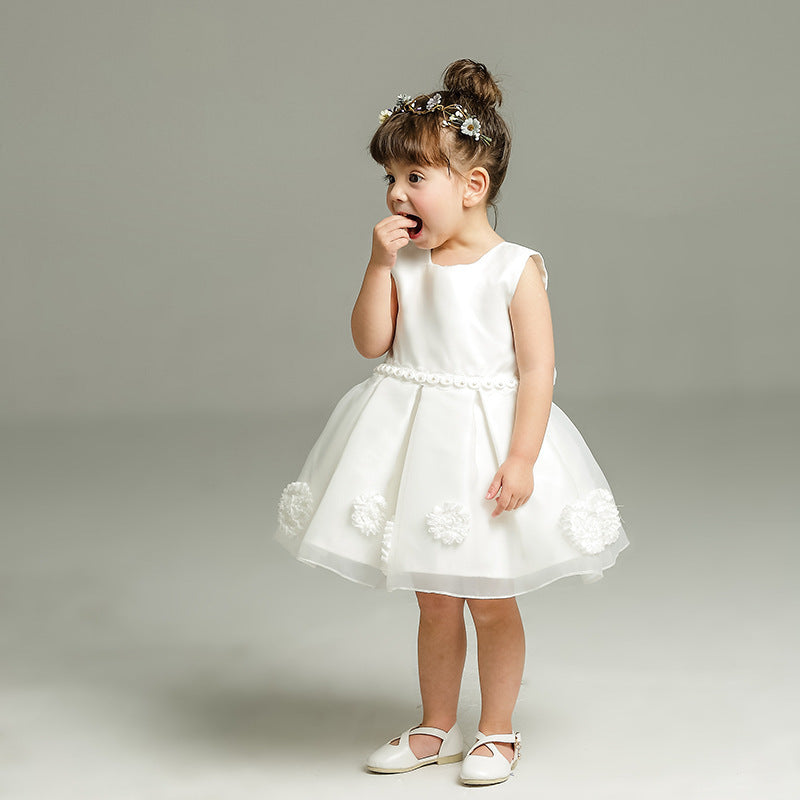White Bloom Baby Girl Party Dress