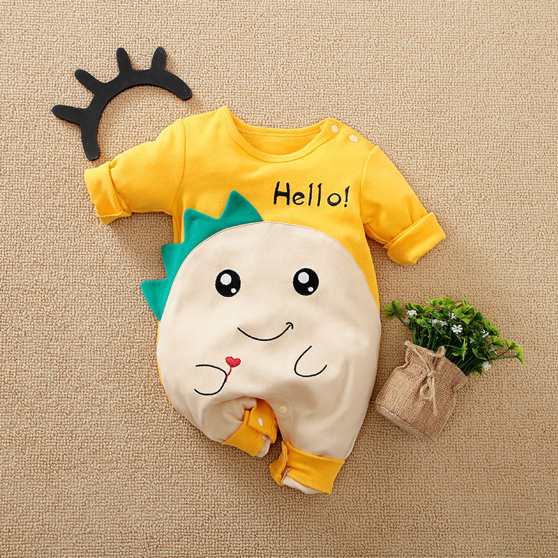 Lion Face Baby Romper – Soft Cotton Long Sleeve Jumpsuit