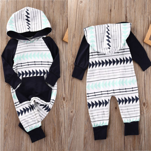 Newborn Baby Hooded Jumpsuit | Soft Cotton Pajamas