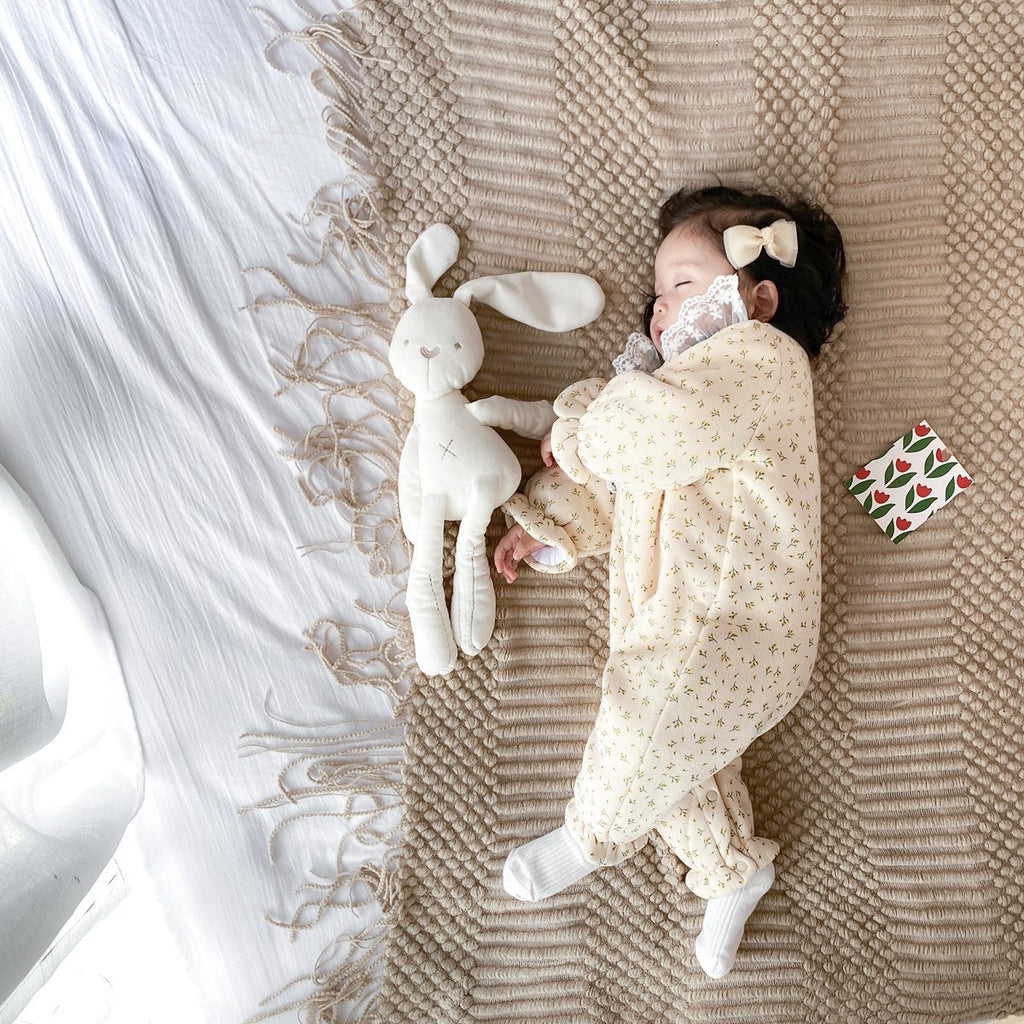 Warm Baby Girl Cotton Romper - Long Sleeve with Elegant Lace