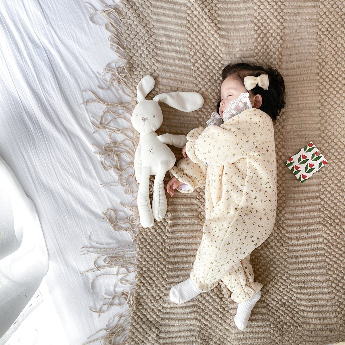 Warm Baby Girl Cotton Romper - Long Sleeve with Elegant Lace